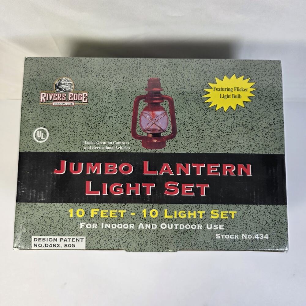 Rivers Edge Jumbo Lantern Light Set 10 Flicker Lights Camping RV New Sealed